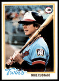 1978 TOPPS MIKE CUBBAGE MINNESOTA TWINS #219 (100)