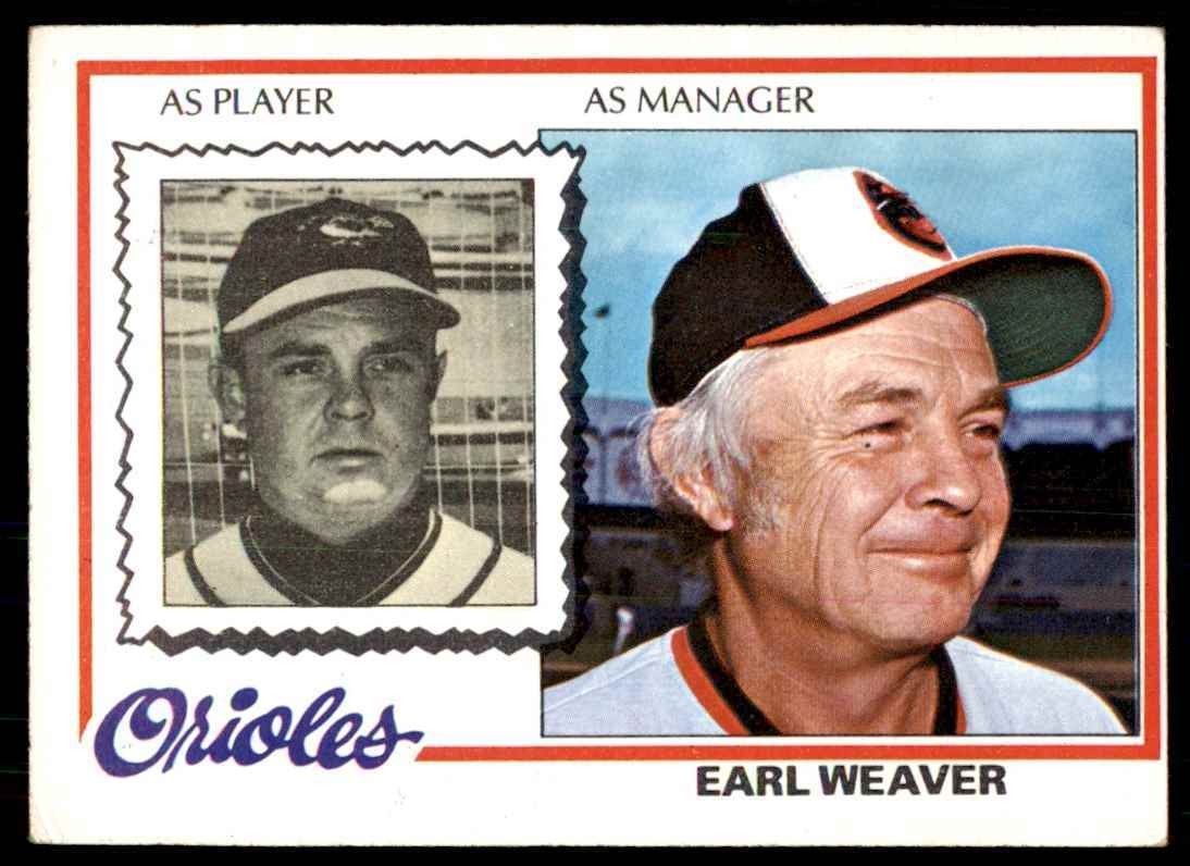 1978 TOPPS EARL WEAVER BALTIMORE ORIOLES #211 (102)