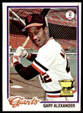 1978 TOPPS GARY ALEXANDER 103 SAN FRANCISCO GIANTS #624