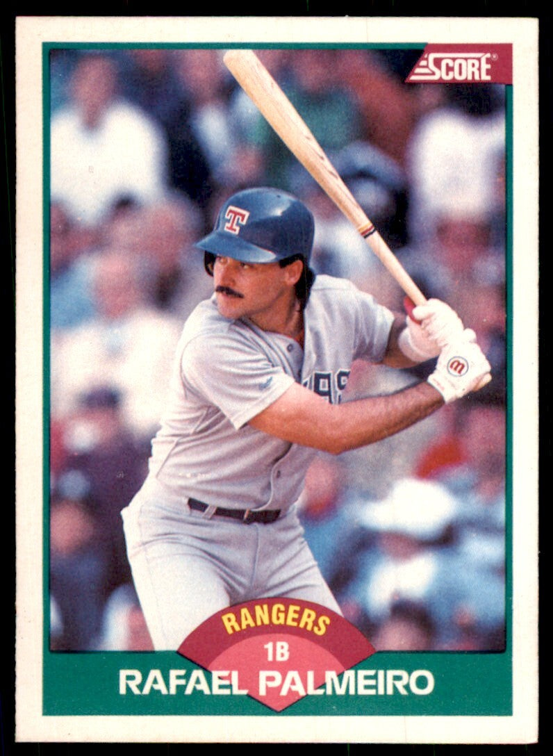1989 Score Rookie & Traded- Rafael Palmeiro Texas Rangers #1T