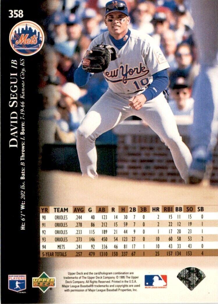 1995 Upper Deck David Segui Baseballl Cards #358