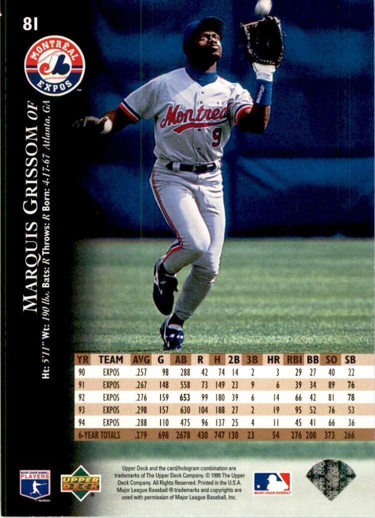 1995 Upper Deck Marquis Grissom Baseball Cards #81