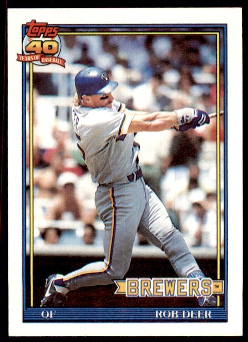 1991 Topps Rob Deer 103 Baseball Cards #192