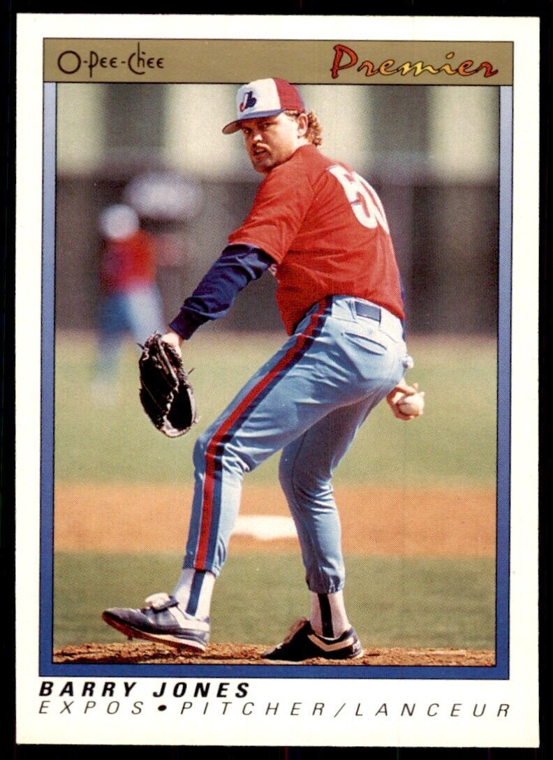 1991 O-Pee-Chee Premier Barry Jones Baseball Cards. #69