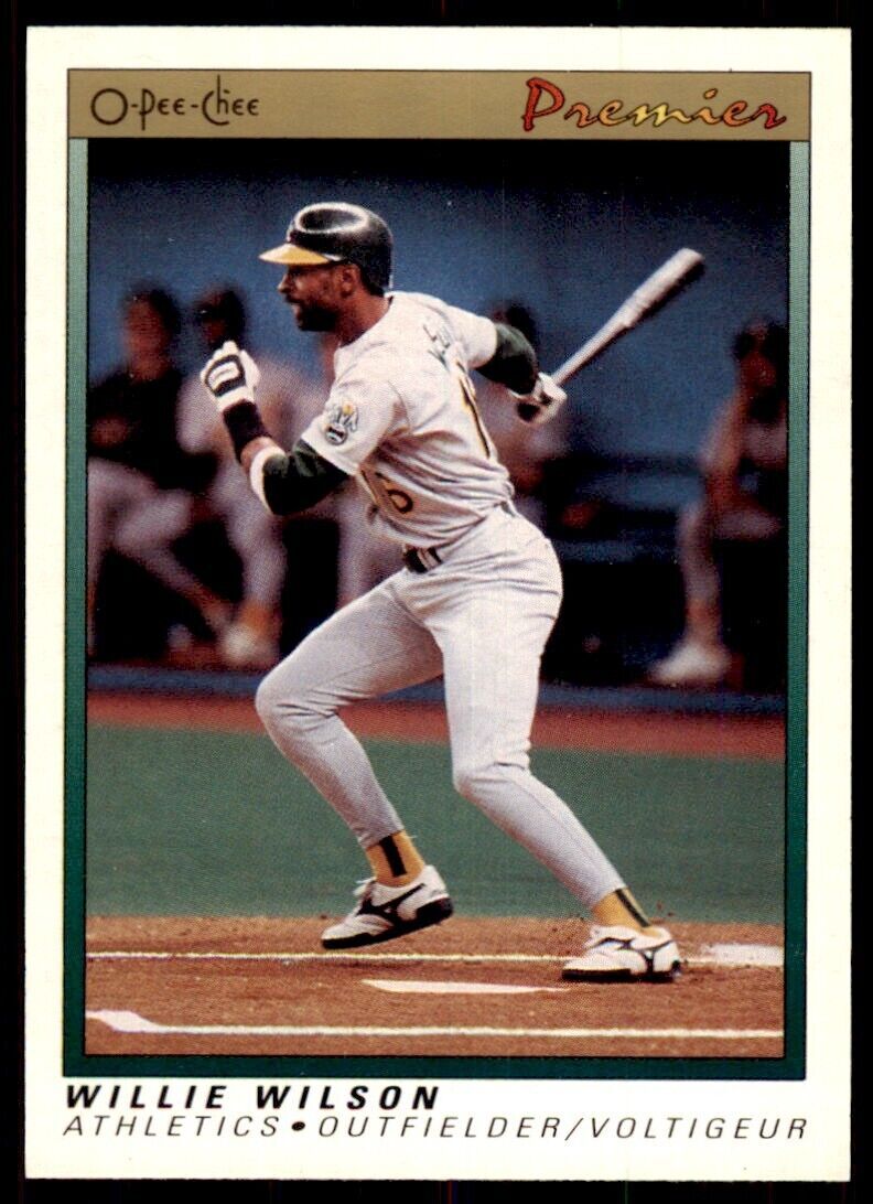 1991 O-Pee-Chee Premier Willie Wilson Baseball Cards #129