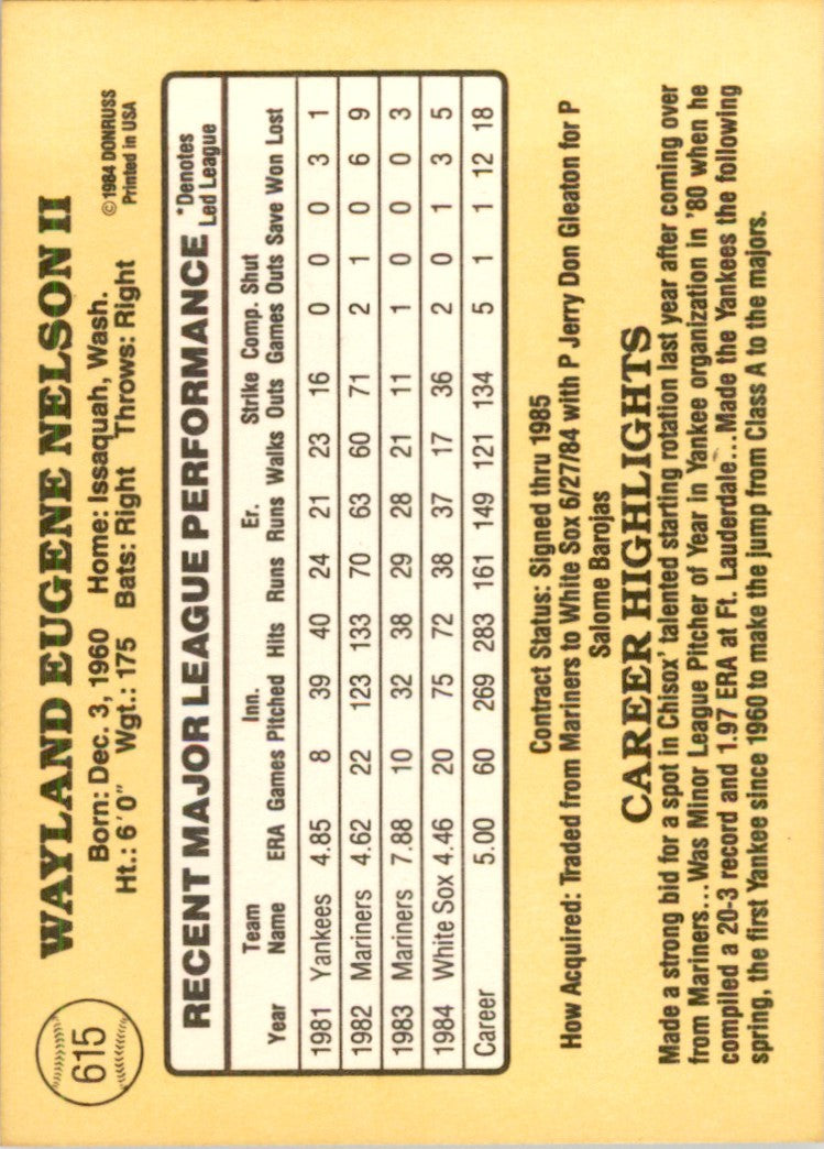 1985 Donruss Gene Nelson 102 Baseball Cards #615