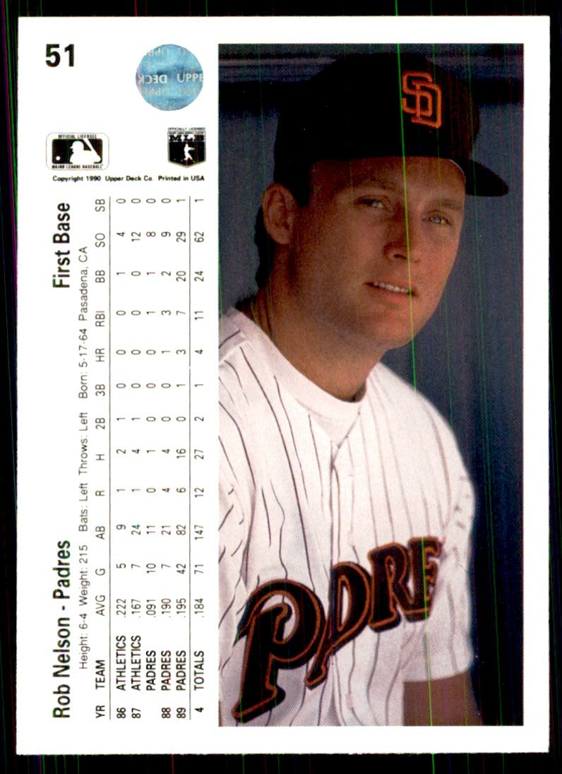 1990 Upper Deck Rob Nelson Baseball Cards #51