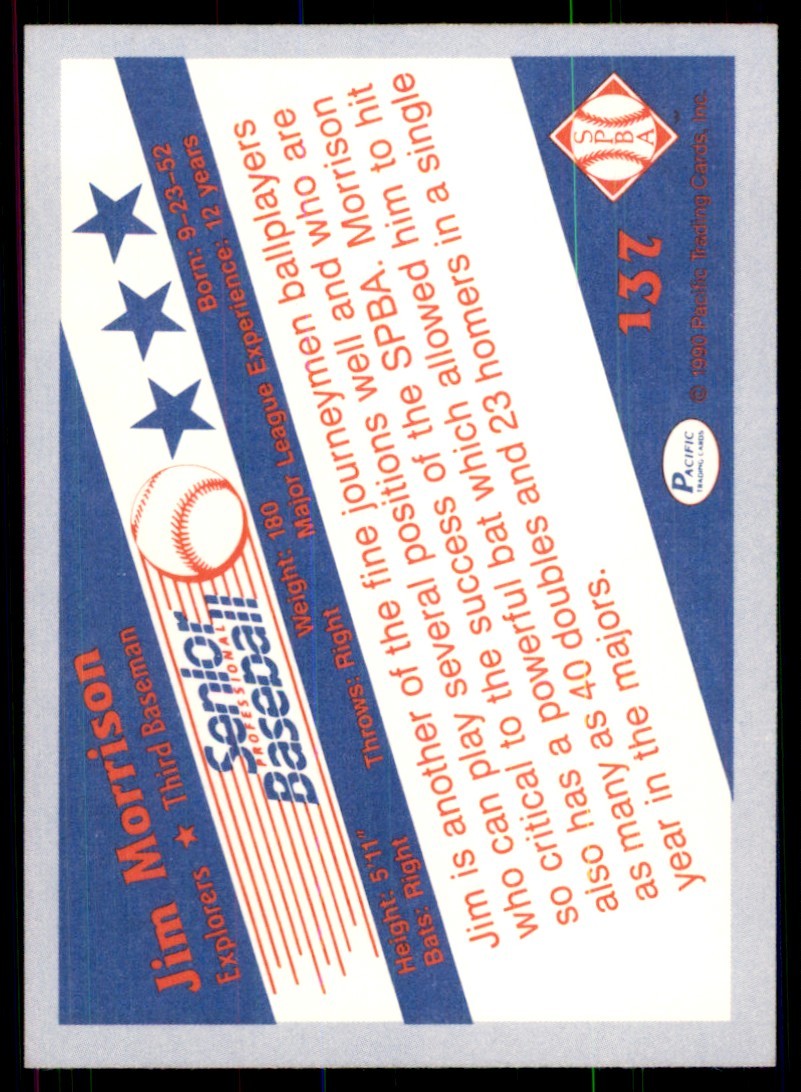 1990 Pacific Senior League Jim Morrison Baseball Cards #137