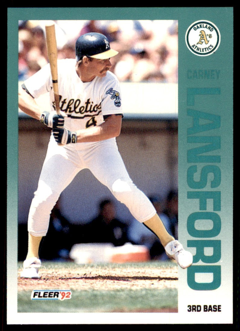 1992 Fleer Carney Lansford Baseball Cards #261