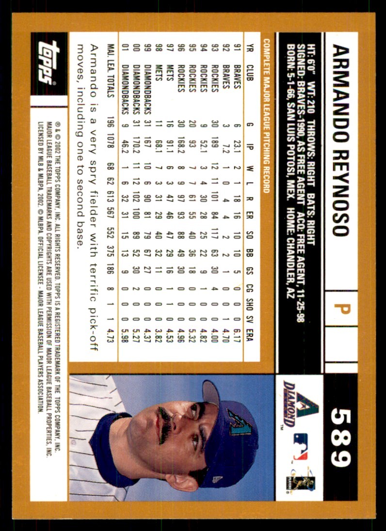 2002 Topps Armando Reynoso Baseball Cards #589