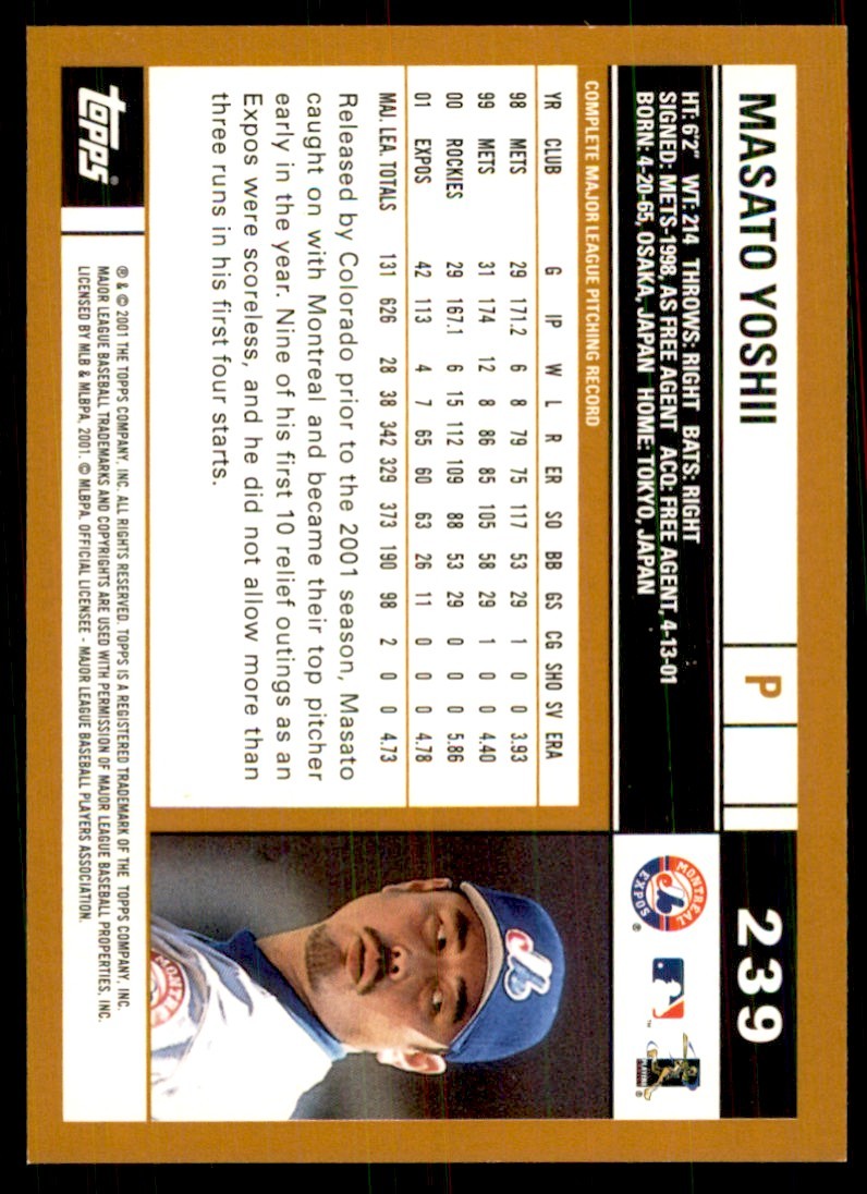 2002 Topps Masato Yoshii Baseball Cards #239