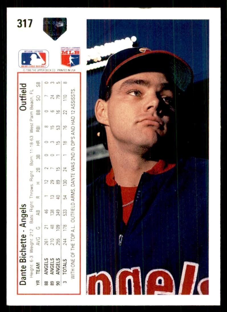 1991 Upper Deck Dante Bichette Baseball Cards #317