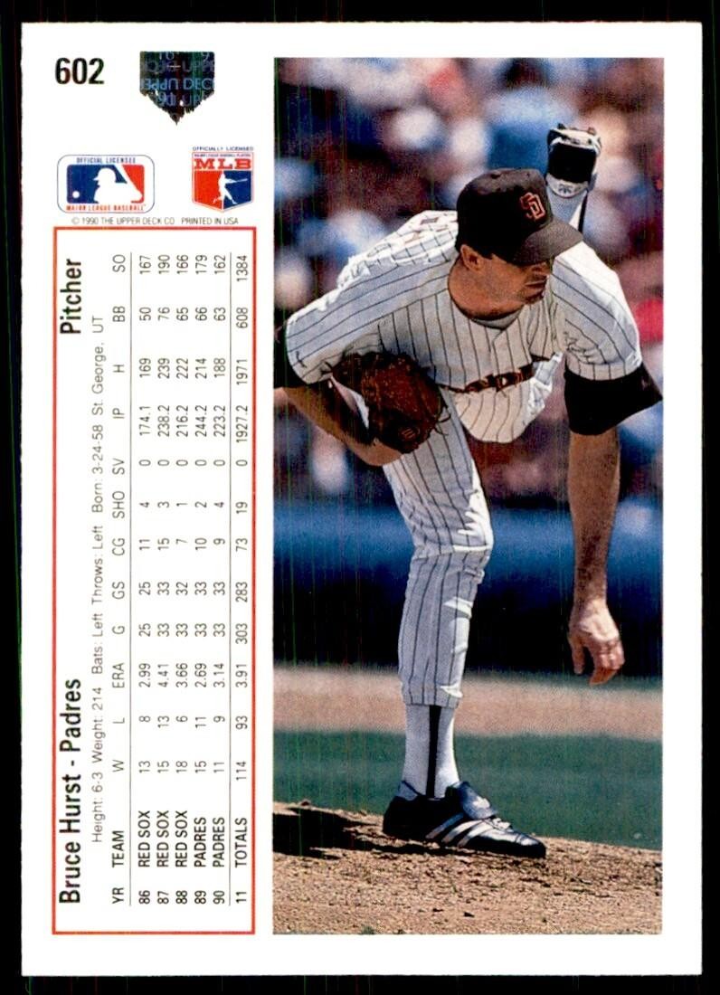 1991 Upper Deck Bruce Hurst Baseball Cards #602