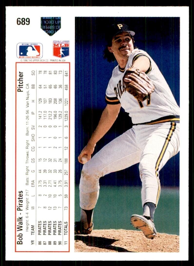 1991 Upper Deck Bob Walk Baseball Cards #689
