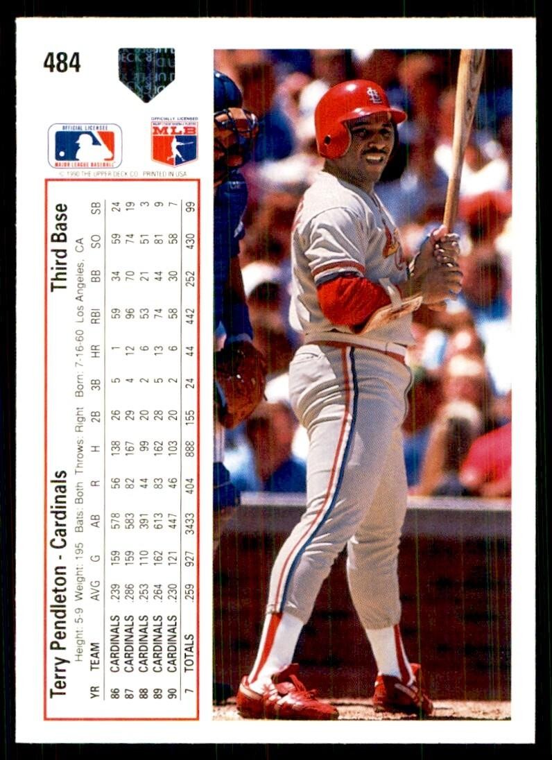 1991 Upper Deck Terry Pendleton Baseball Cards #484