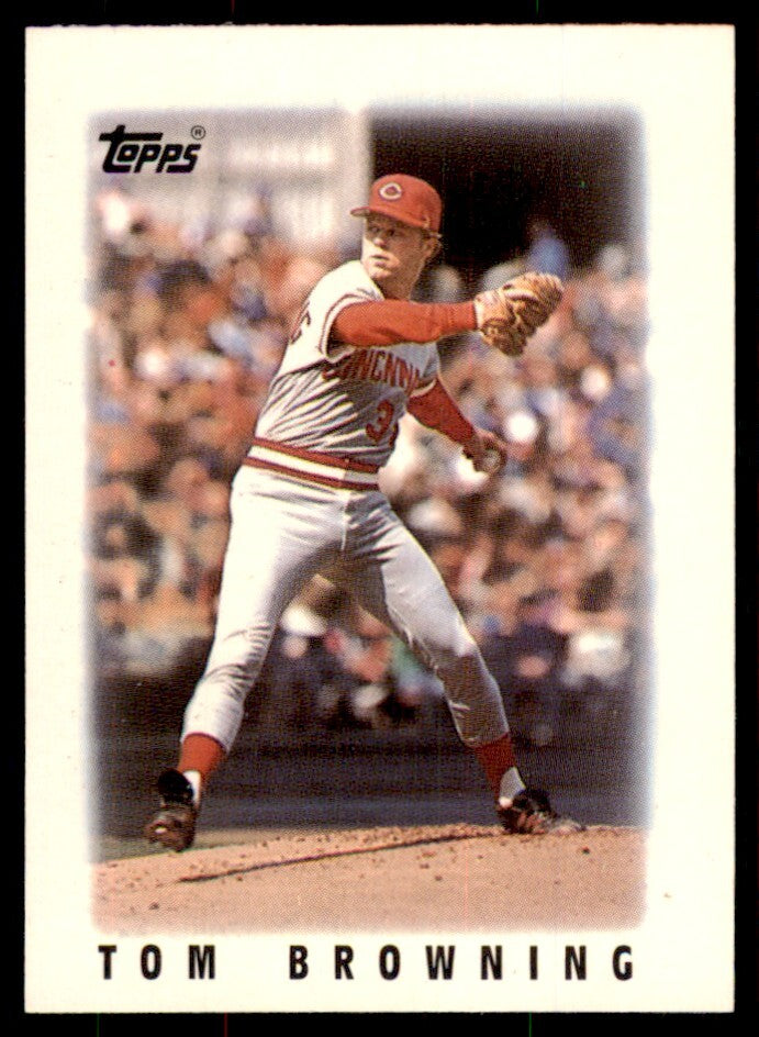 1986 Topps Major League Leaders Minis Tom Browning. Baseball Cards #40