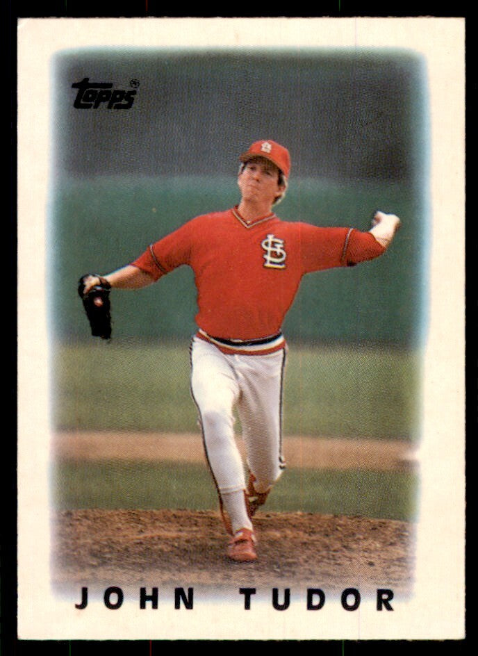 1986 Topps Major League Leaders Minis John Tudor 100 Baseball Cards #64