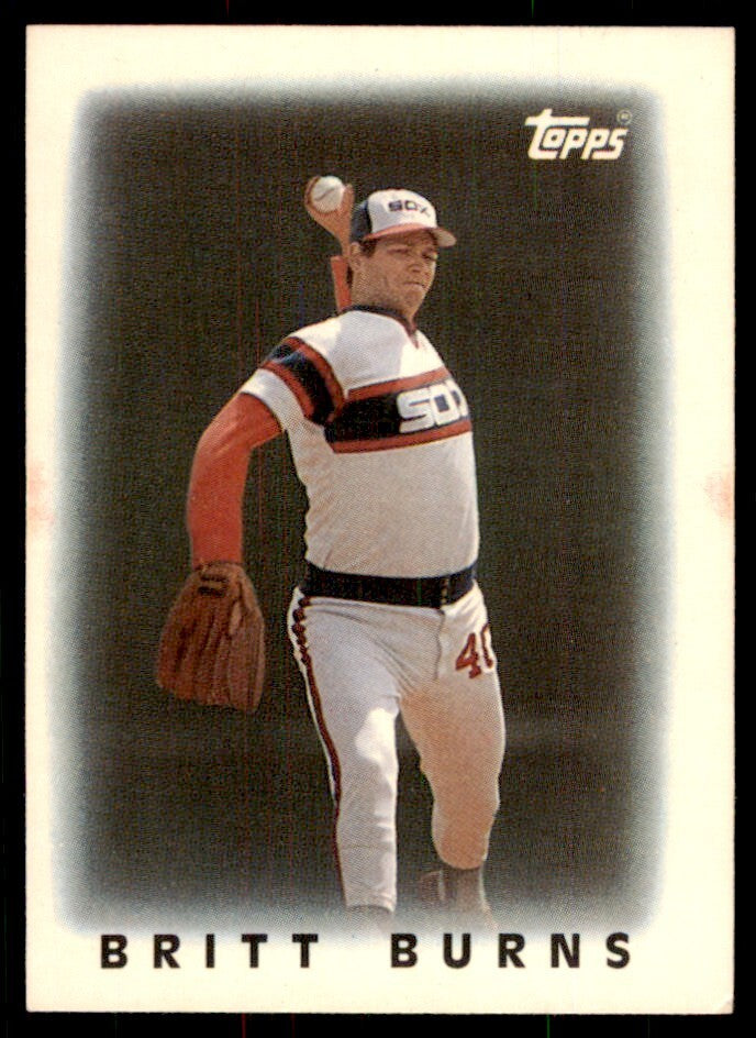 1986 Topps Major League Leaders Minis Britt Burns Baseball Cards #10