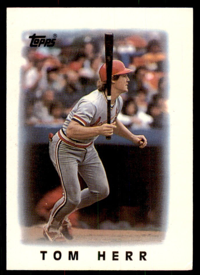 1986 Topps Major League Leaders Minis Tom Herr Baseball Cards #62