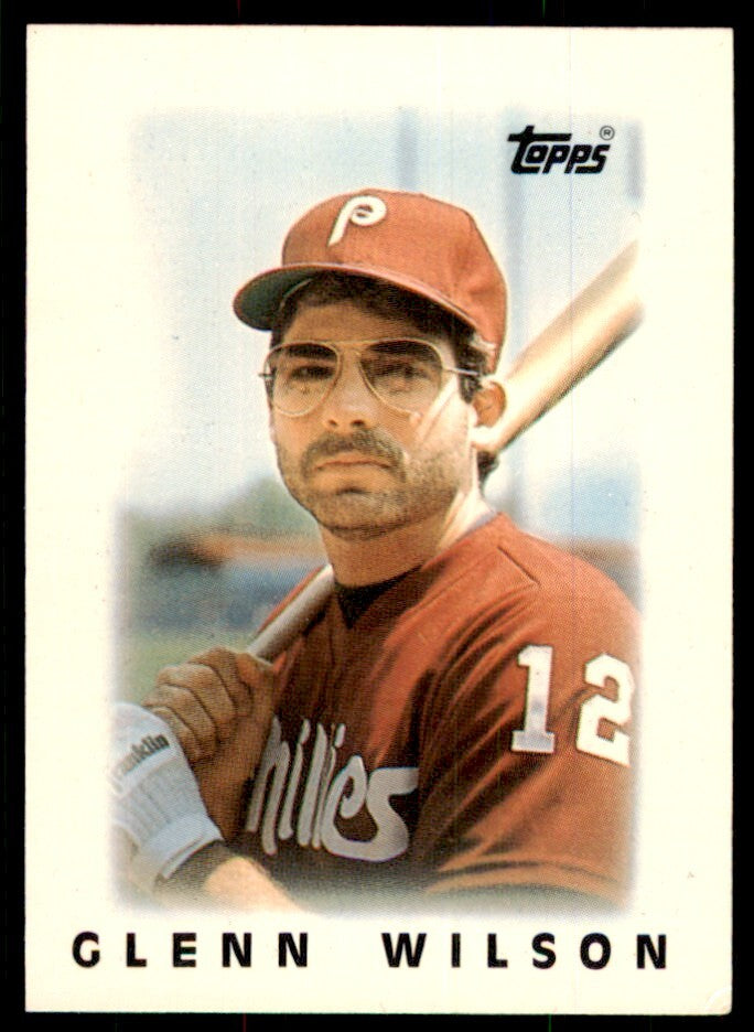 1986 Topps Major League Leaders Minis Glenn Wilson Baseball Cards #56