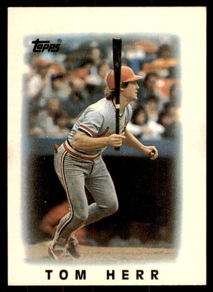 1986 Topps Major League Leaders Minis Tom Herr 101 Baseballl Cards #62