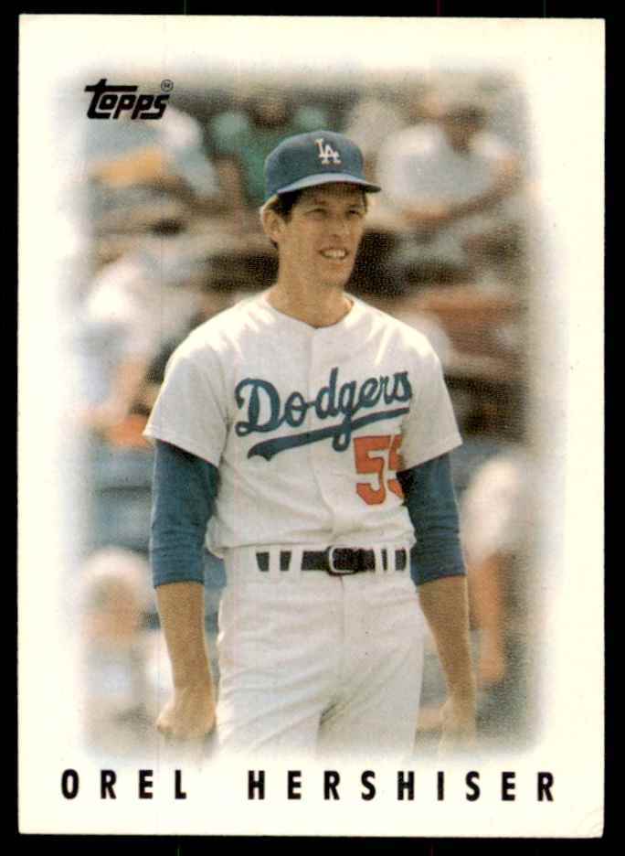 1986 Topps Major League Leaders Minis Orel Hershiser 101 Baseballl Cards #45