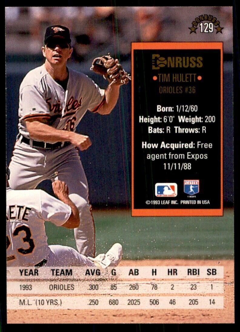 1994 Donruss Tim Hulett Baseball Cards #129