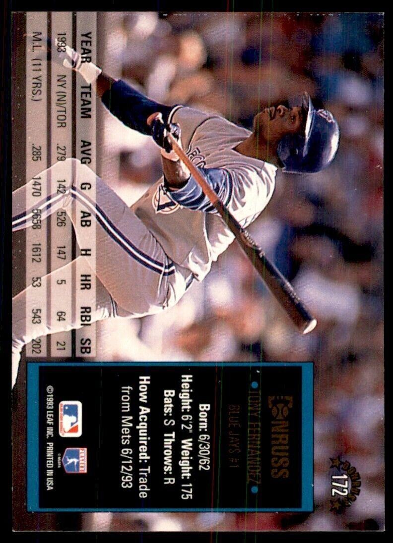 1994 Donruss Tony Fernandez Baseball Cards #172