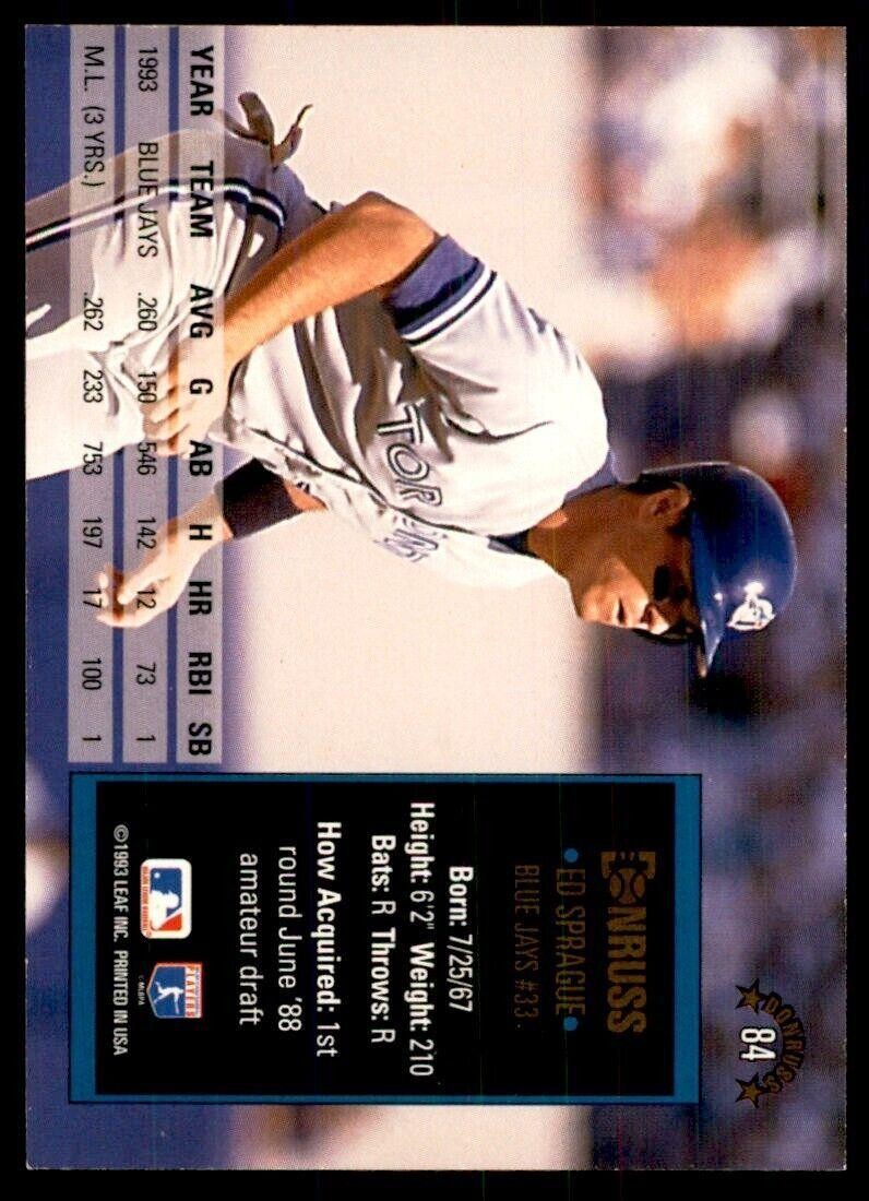 1994 Donruss Ed Sprague Baseball Cards #84