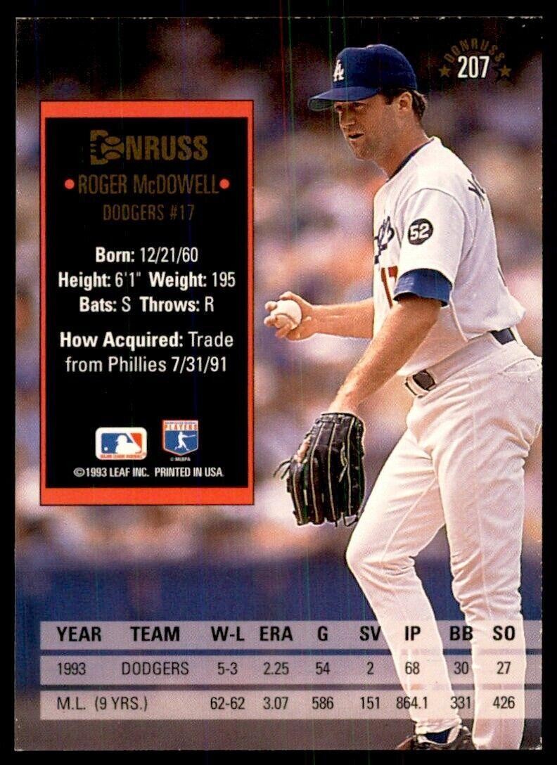 1994 Donruss Roger McDowell Baseball Cards #207