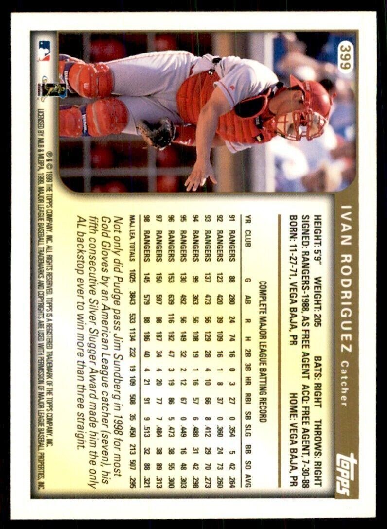 1999 Topps Ivan Rodriguez (100) Baseball Cards #399