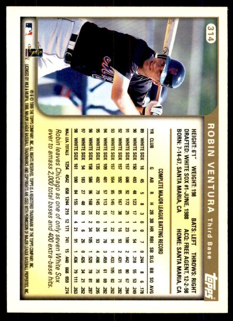 1999 Topps Robin Ventura B Baseball Cards #314