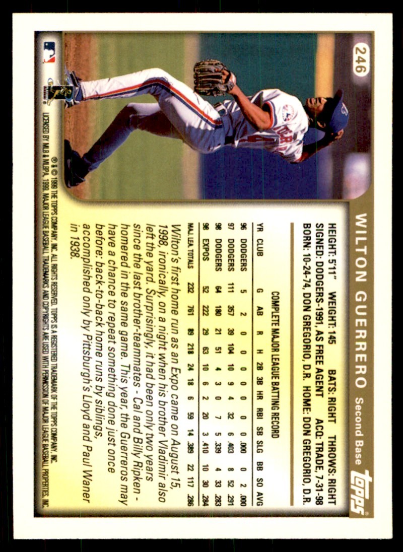 1999 Topps Wilton Guerrero A Montreal Expos #246