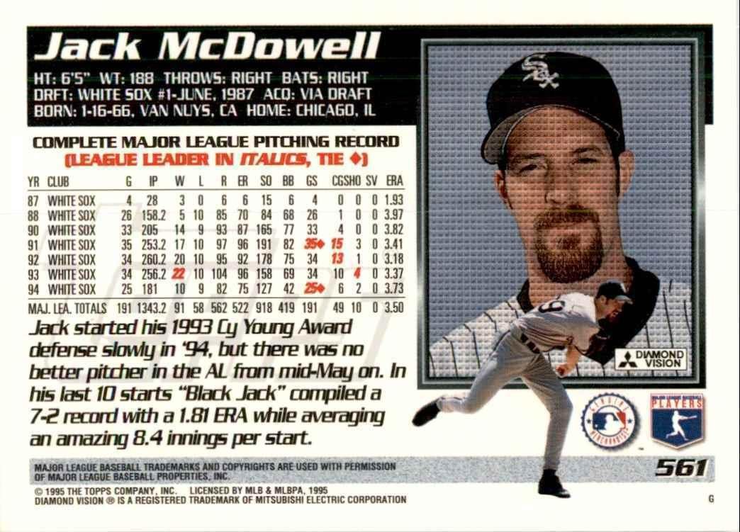 1995 Topps Jack McDowell Baseball Cards #561