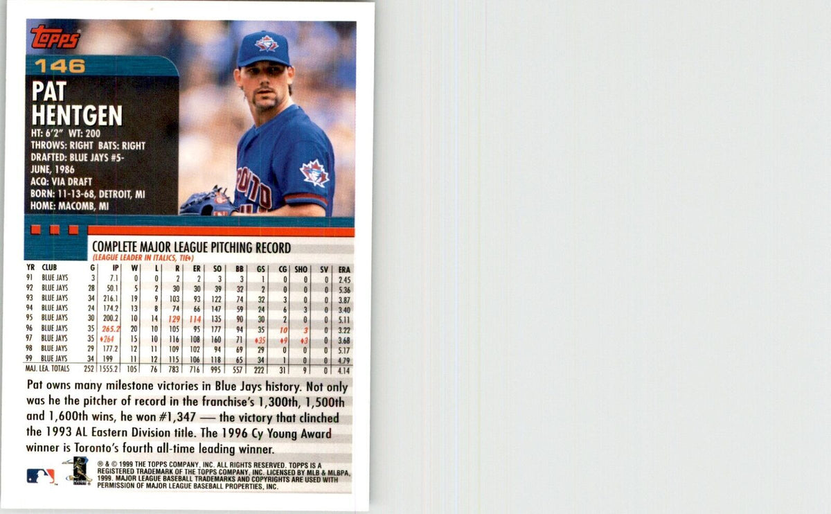 2000 Topps Pat Hentgen Baseball Cards #146