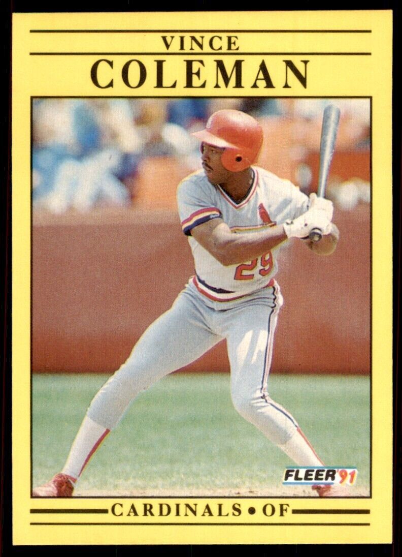 1991 Fleer Vince Coleman Baseball Cards #629
