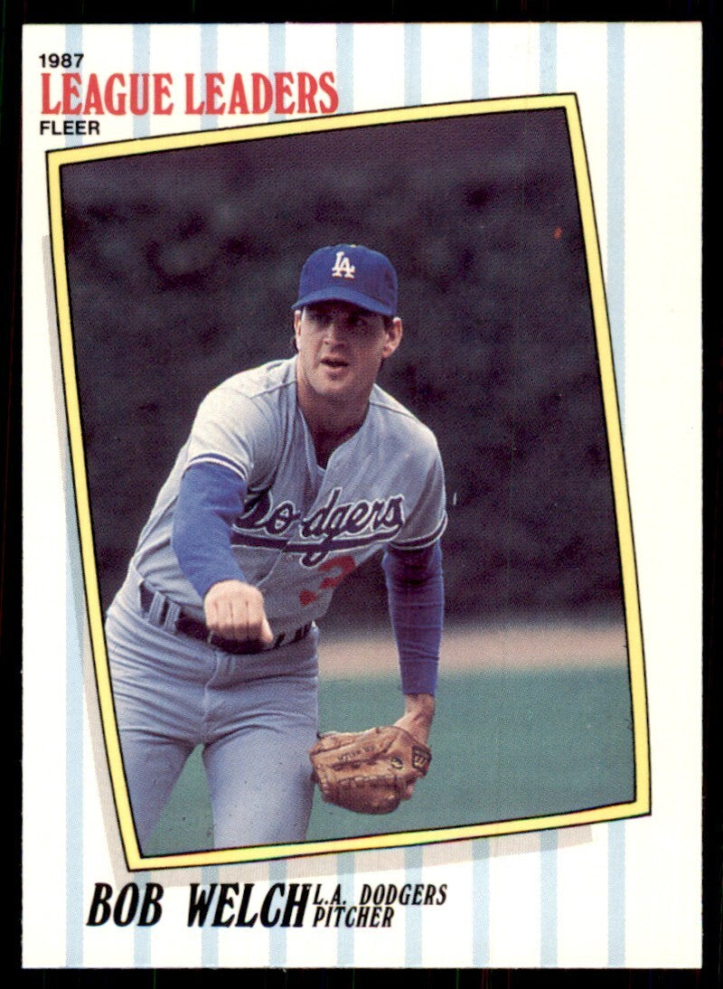 1987 Fleer League Leaders Bob Welch Baseball Cards #43