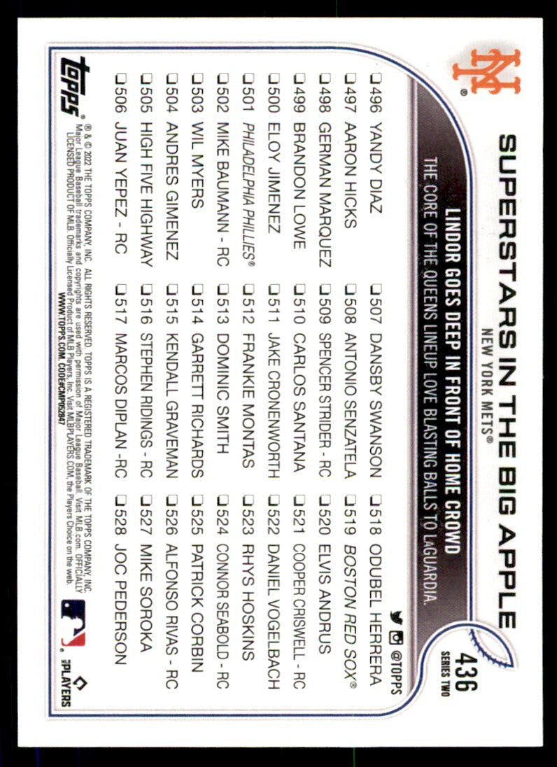 2022 Topps Superstars in the Big Apple Baseball Cards #436