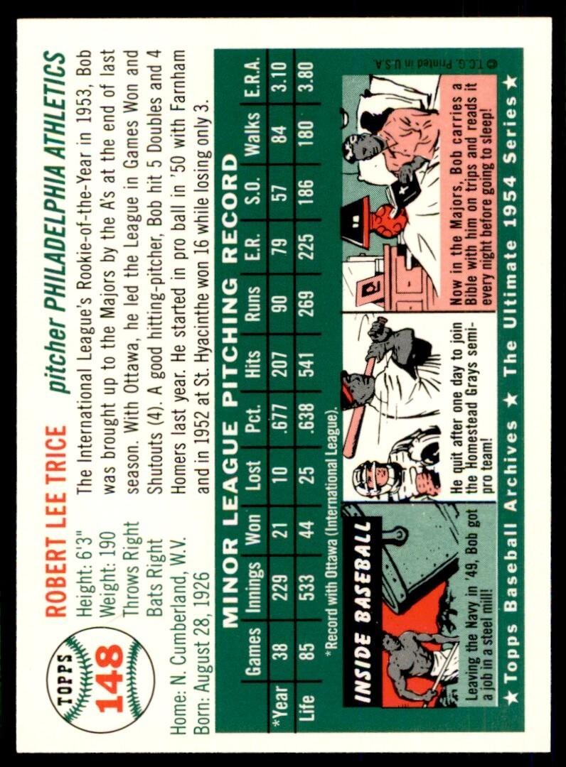 1994 Topps Archives 1954 Bob Trice Baseball Cards #148