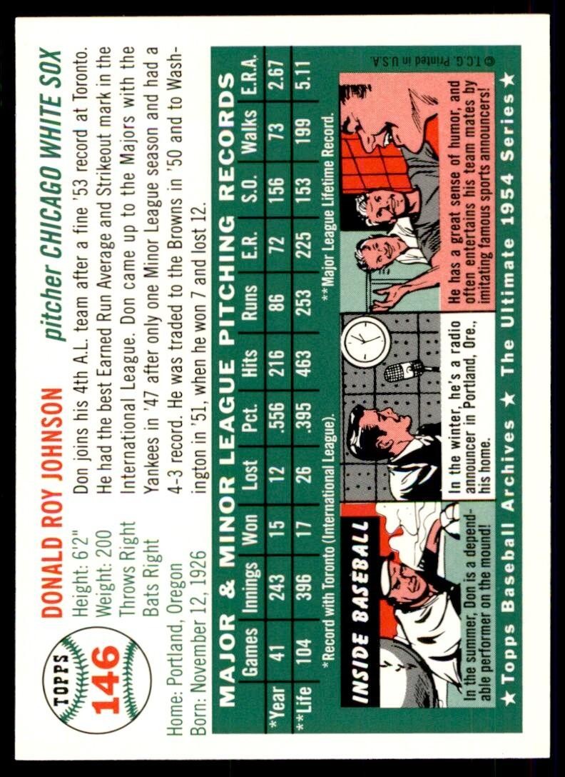 1994 Topps Archives 1954 Don Johnson Baseball Cards #146