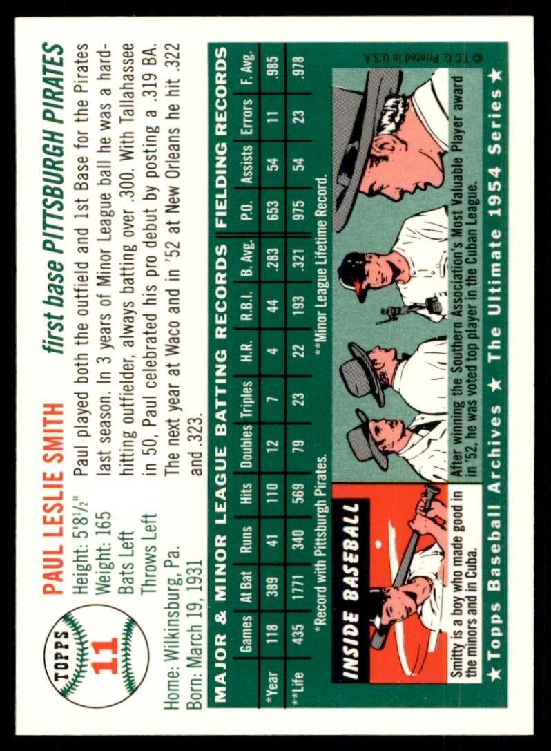 1994 Topps Archives 1954 Paul Smith Baseball Cards #11