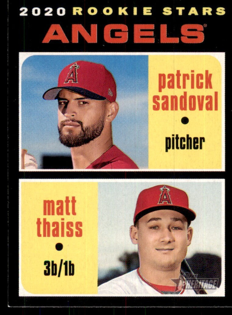 2020 Topps Heritage Patrick Sandoval/Matt Thaiss Baseball Cards #152