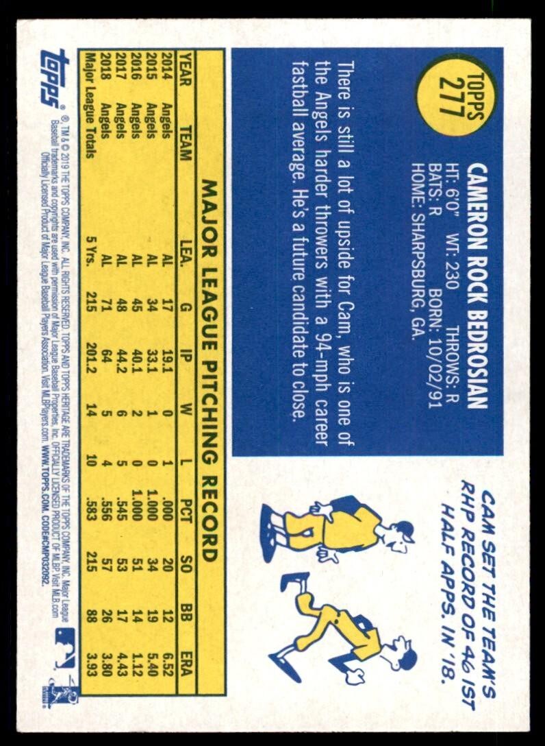 2019 Topps Heritage Cam Bedrosian Baseball Cards #277