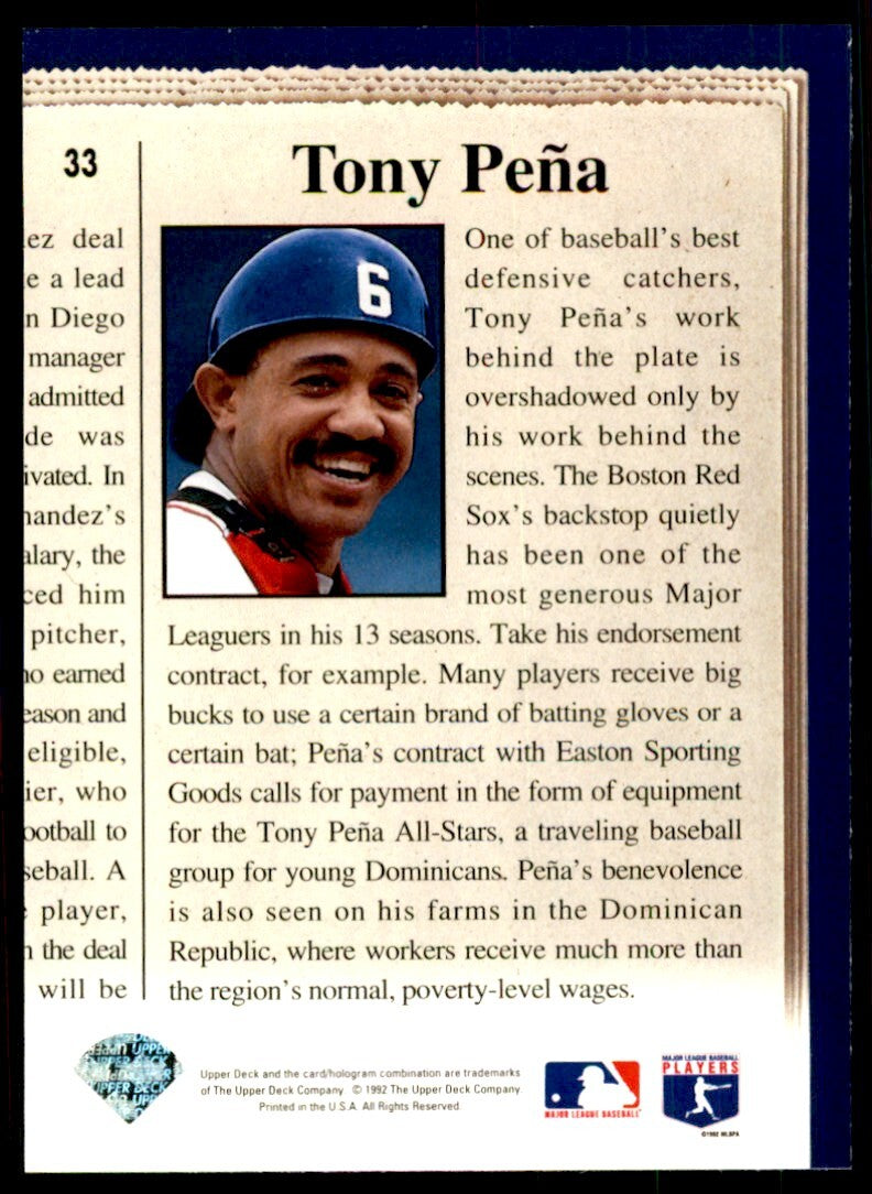 1993 Upper Deck Tony Pena Baseball Cards #33