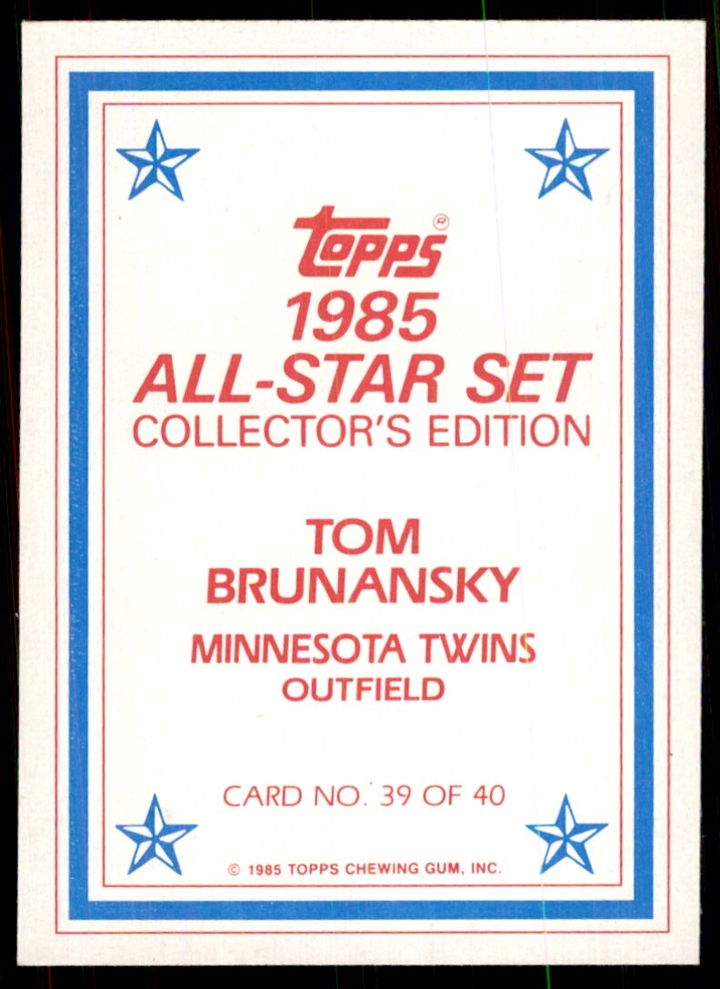1985 Topps Tom Brunansky Baseball Cards #39