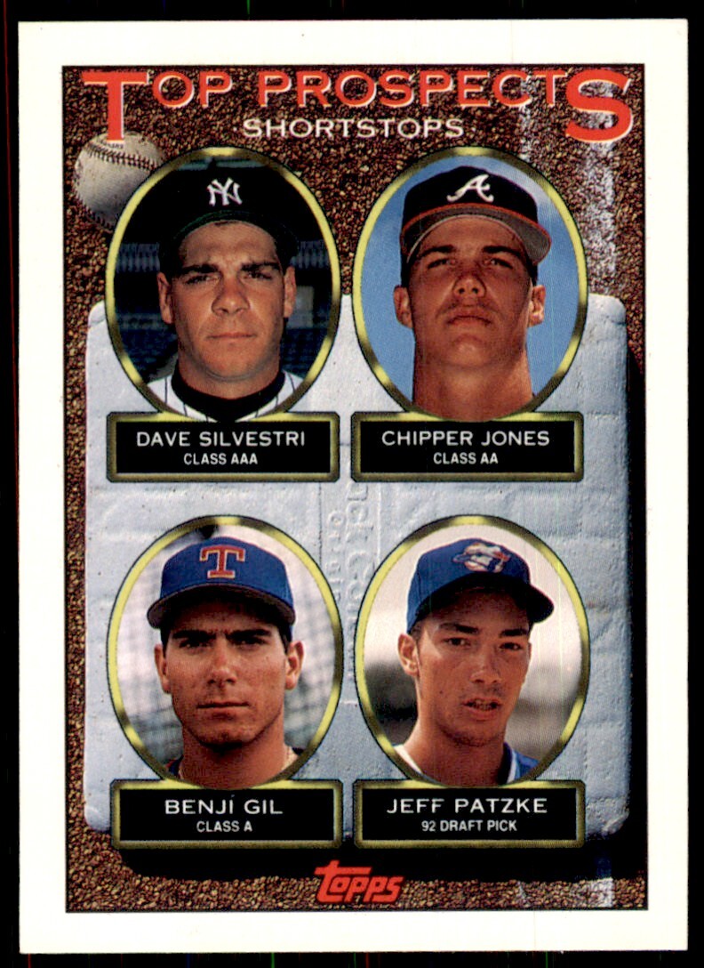 1993 Topps Dave Silvestri/Chipper Jones/Benji Gil/Jeff Patzke Baseball Cards