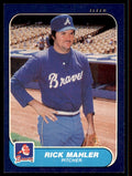 1986 Fleer Rick Mahler Atlanta Braves #521