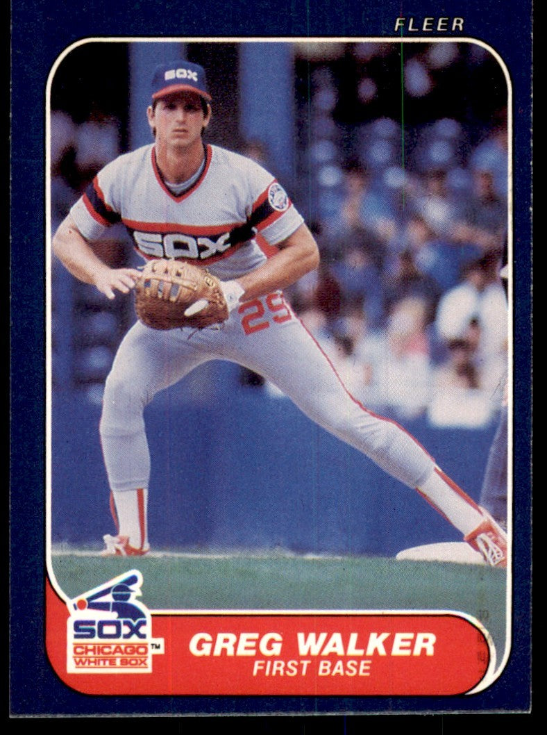 1986 Fleer Greg Walker . Chicago White Sox #219