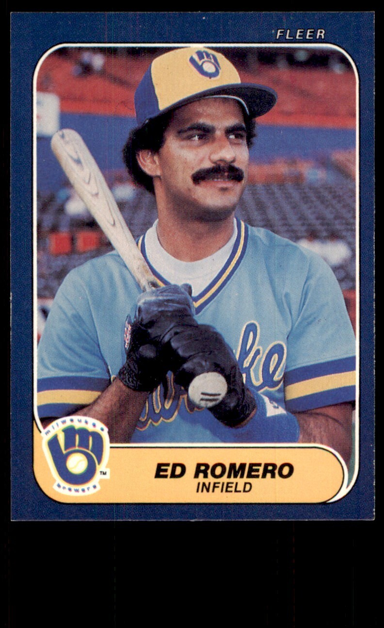 1986 Fleer Ed Romero a Milwaukee Brewers #500
