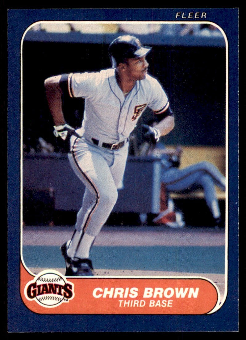 1986 Fleer Chris Brown Rookie San Francisco Giants #535